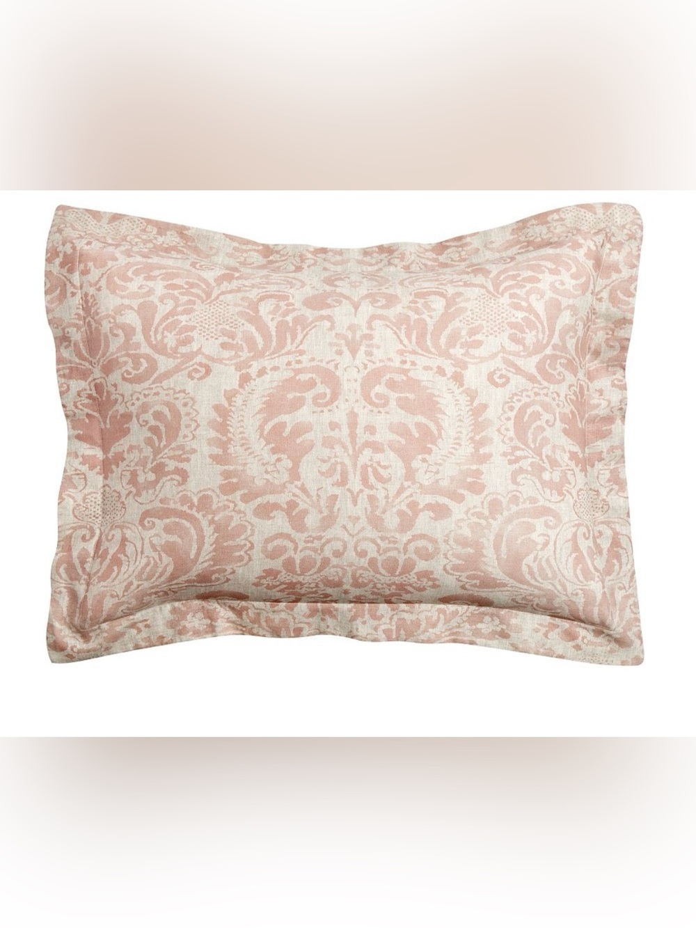 Pottery Barn Blush Pink Stella Damask Pillow Sham Standard Size
